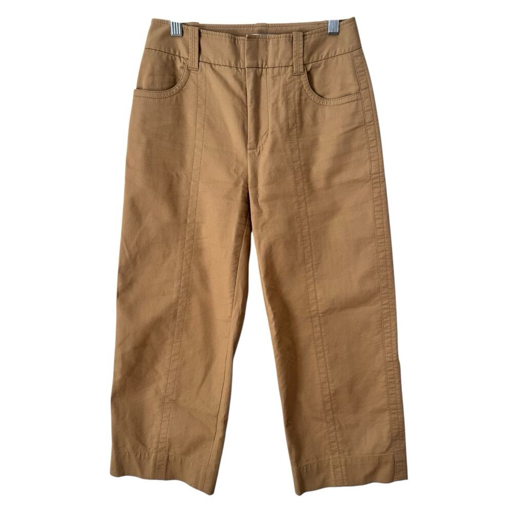 Vince Khaki Mid Rise Wide Leg Cropped Chino Pants Women’s Size 0